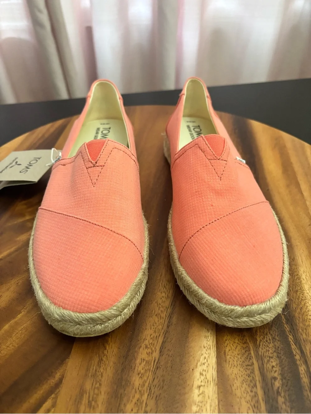 Toms Alpargata Rope Espadrilles Peach Coral NEW Women's Size 9